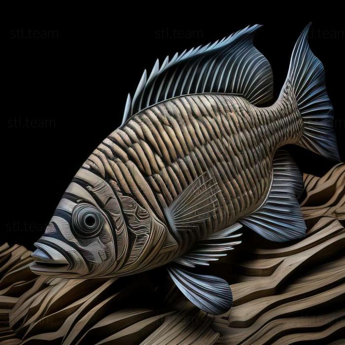 3D model Lobed tsifotilapia zebra fish (STL)